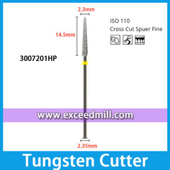 3007201HP-Cross Cut Super Fine Dental Laboratory Tungsten Carbide Cutter 2.35mm Shank