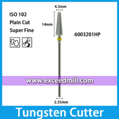 6003201HP-Plain Cut Super Fine Dental Laboratory Tungsten Carbide Cutter 2.35mm Shank