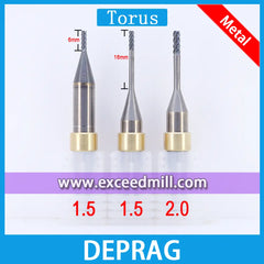 DEPRAG CADCAM Tools 6mm Shank with AlTiN Coat for Milling Titanium, CoCr