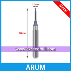 Arum CAD/CAM Tools 6mm Shank for Milling Titanium, CoCr