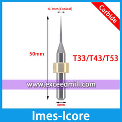 Imes-Icore 6mm Shank Carbide Tools for Milling Zirconia, Wax, PMMA, Soft Metal T33, T15, T32, T12/T14, T11/T13, T17, etc.
