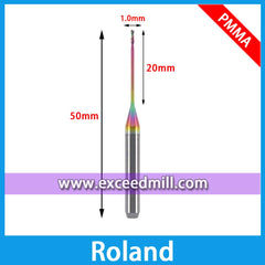 Roland CAD/CAM Milling Burs Special for PMMA, PEEK to Avoid Sticking