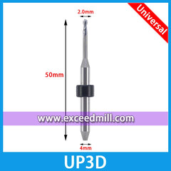 UP3D CADCAM Multipurpose Tools for Milling Zirconia, Wax, PMMA, etc.