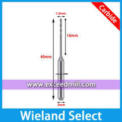 Wieland Select Multipurpose Tools for Milling Zirconia, Wax, PMMA, etc.