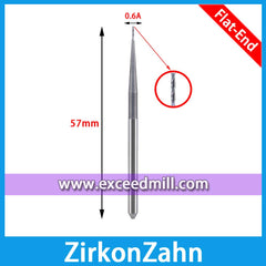 ZirkonZahn 3mm Shank Multipurpose Tools for Milling Zirconia, Wax, PMMA, etc.