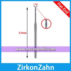 ZirkonZahn 3mm Shank Multipurpose Tools for Milling Zirconia, Wax, PMMA, etc.