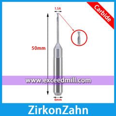 ZirkonZahn 6mm Shank Multipurpose Tools for Milling Zirconia, Wax, PMMA, etc.