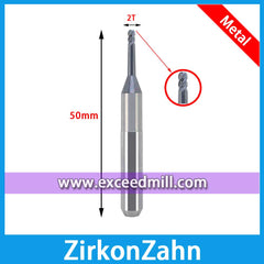 ZirkonZahn M1 CAD/CAM Tools for Milling Titanium, CoCr with Ball-end and Flat-end