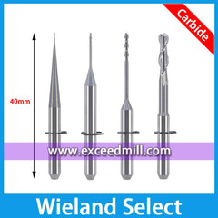 Wieland Select Multipurpose Tools for Milling Zirconia, Wax, PMMA, etc.