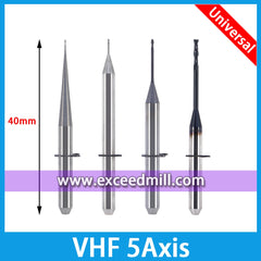 VHF 5axis CAD/CAM Universal Tools for Machining Wax and PMMA, Zirconia and Composites.
