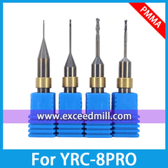 Resin Milling Burs for YUCERA YRC-8PRO CAD/CAM Carbide for PMMA, PEEK, Wax
