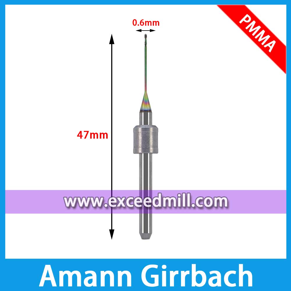 Amann Girrbach CAD/CAM Milling Burs Special for PMMA, PEEK, to Avoid S